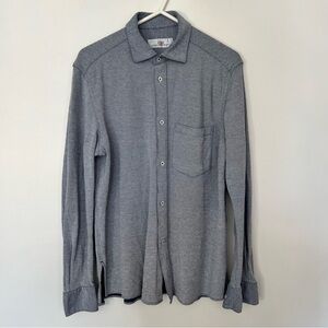 Carolina Herrera Men's Blue/White Button-Down Shirt